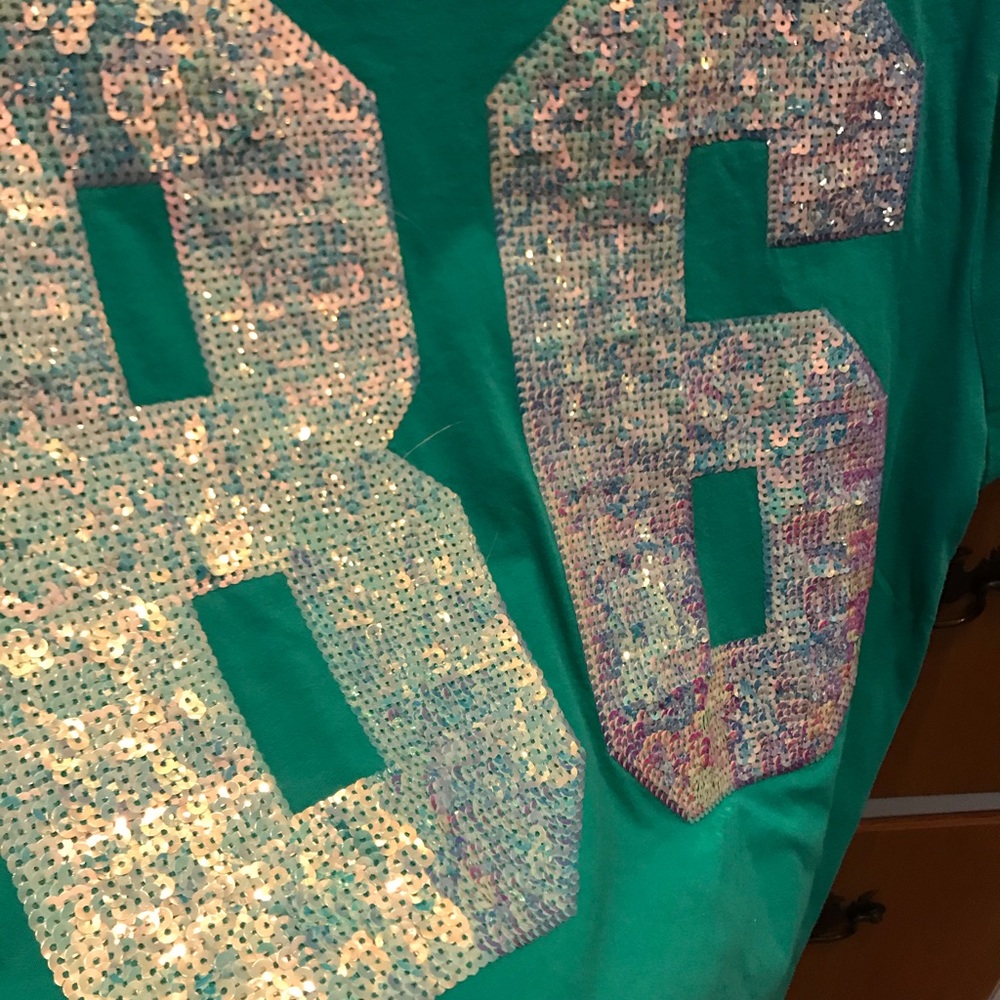 Victoria’s Secret pink iridescent sequin T-shirt